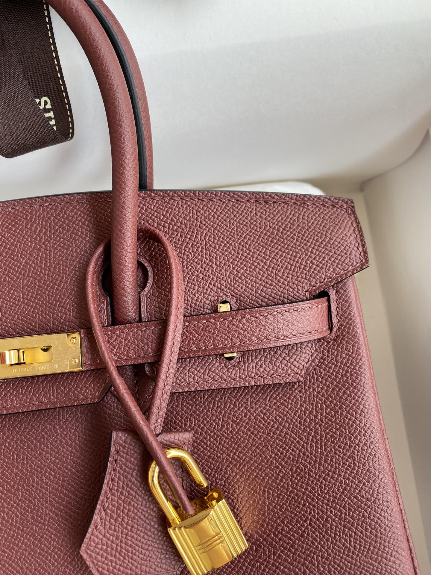 Hermes Birkin 25CM Epsom Leather Handbag Burgundy